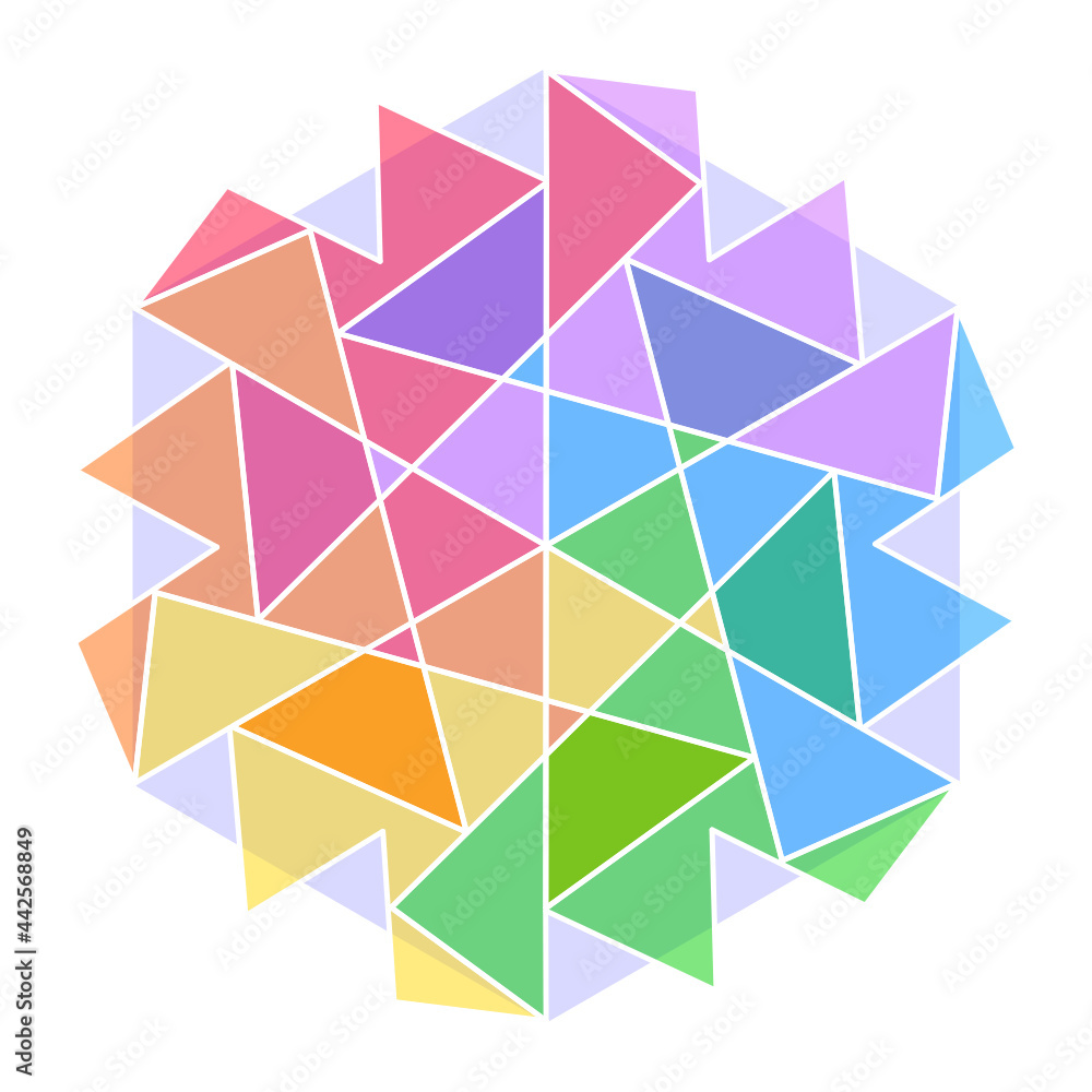 abstract geometric rainbow polygon-6o2 abstract geometric rainbow polygon-6o2