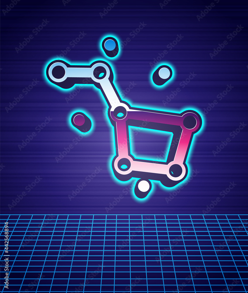 Retro style Great Bear constellation icon isolated futuristic landscape background. 80s fashion party. Vector Retro style Great Bear constellation icon isolated futuristic landscape background. 80s fashion party. Vector