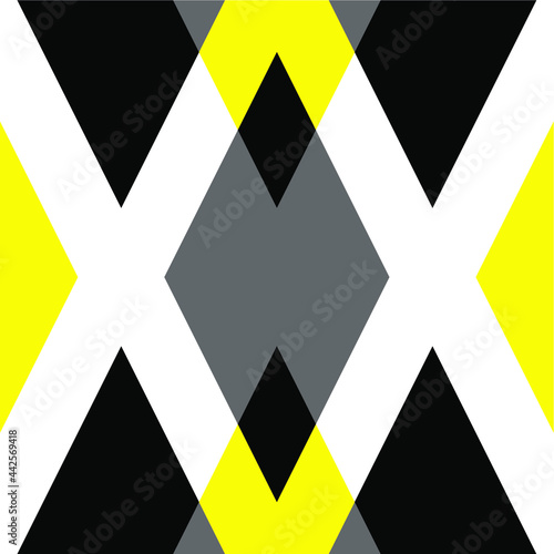 Seamless Pattern Geometry Rhombuses Black Yellow Gray Vector