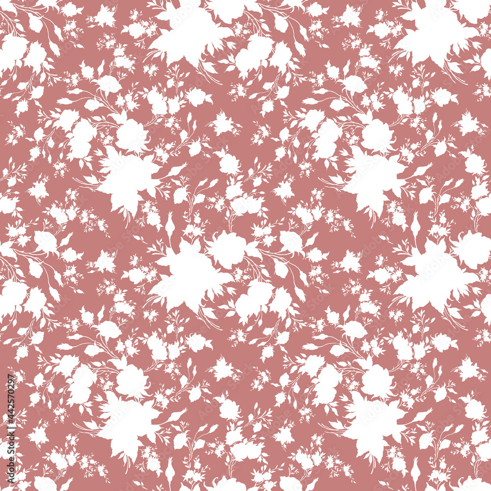 Floral seamless pattern luxury roses drawn on paper with paints Floral seamless pattern luxury roses drawn on paper with paints