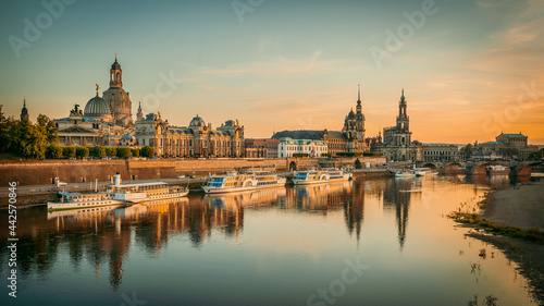 the old town of dresden while sunset photo