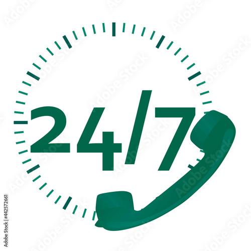 Call center 247 icon. vector illustration