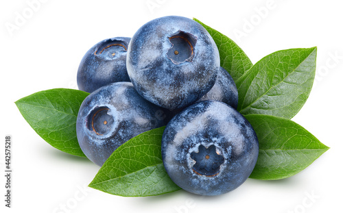 Organic blueberry isolated on white background