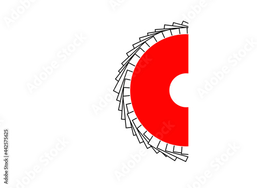 Grinding circles for grinding wheel and polishing steel. Vector illustration.