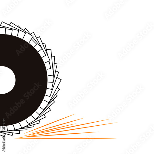Grinding circles for grinding wheel and polishing steel. Vector illustration.