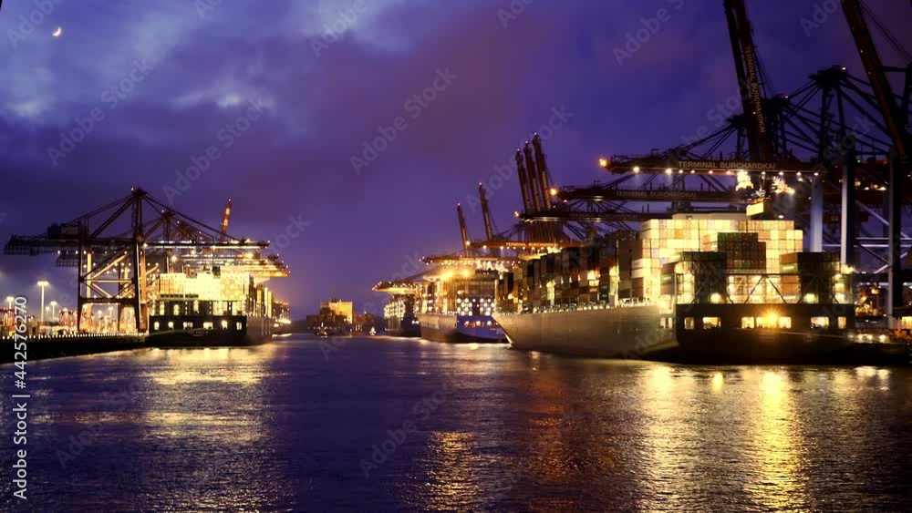 The impressive Port of Hamburg with its huge container terminals - travel photography The impressive Port of Hamburg with its huge container terminals - travel photography