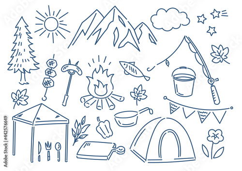 Camp and barbecue illustrations 630