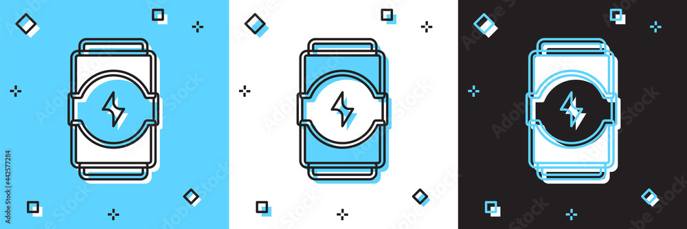 Set Energy drink icon isolated on blue and white, black background. Vector Set Energy drink icon isolated on blue and white, black background. Vector