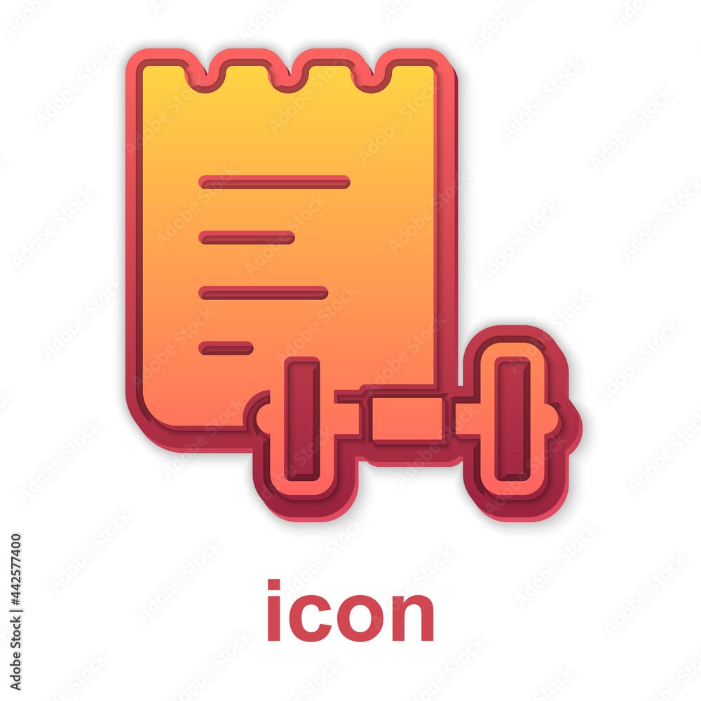 Gold Sport training program or fitness plan icon isolated on white background. Vector Gold Sport training program or fitness plan icon isolated on white background. Vector