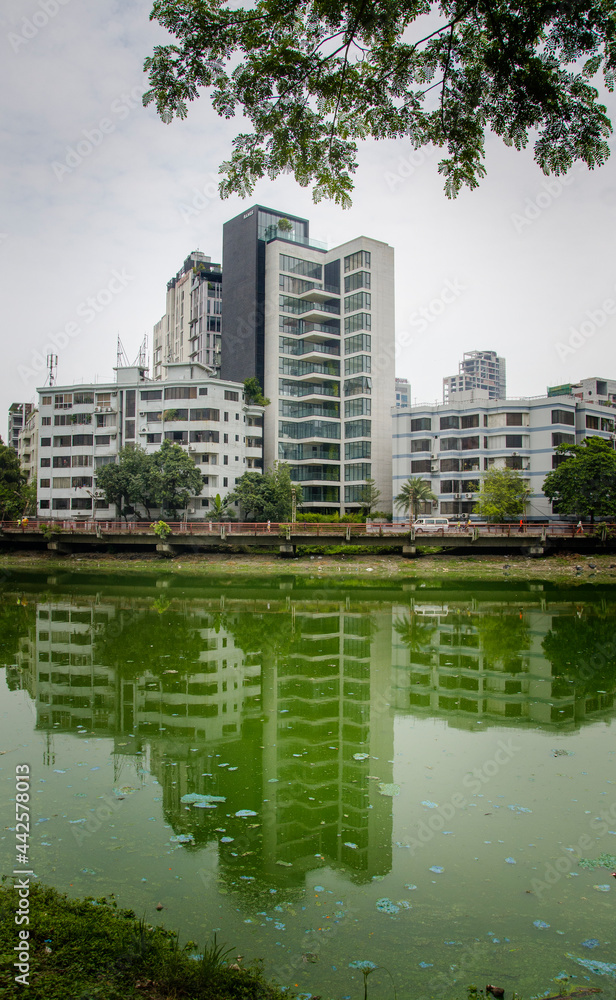 Buildings over the lake | Lakeside Apartment