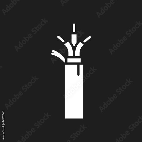 Electric cable icon in white color