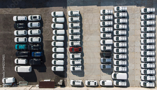 Wallpaper Mural Aerial. Car parking. Top view from drone. Torontodigital.ca