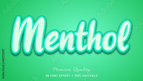 3d menthol style - editable text effect