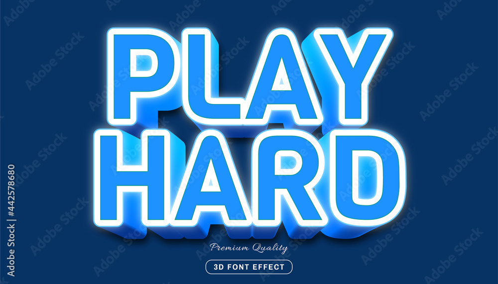 3d play hard - editable text effect