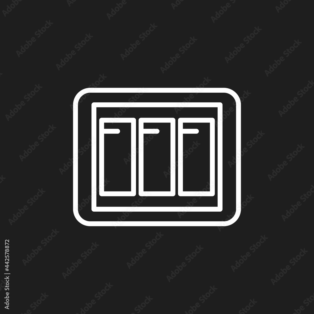 Lighting switch icon in white color Lighting switch icon in white color