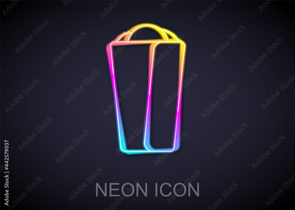 Glowing neon line Burrito icon isolated on black background. Traditional mexican fast food. Vector Glowing neon line Burrito icon isolated on black background. Traditional mexican fast food. Vector