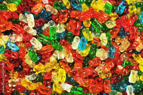 Texture of delicious colorful jelly candies 