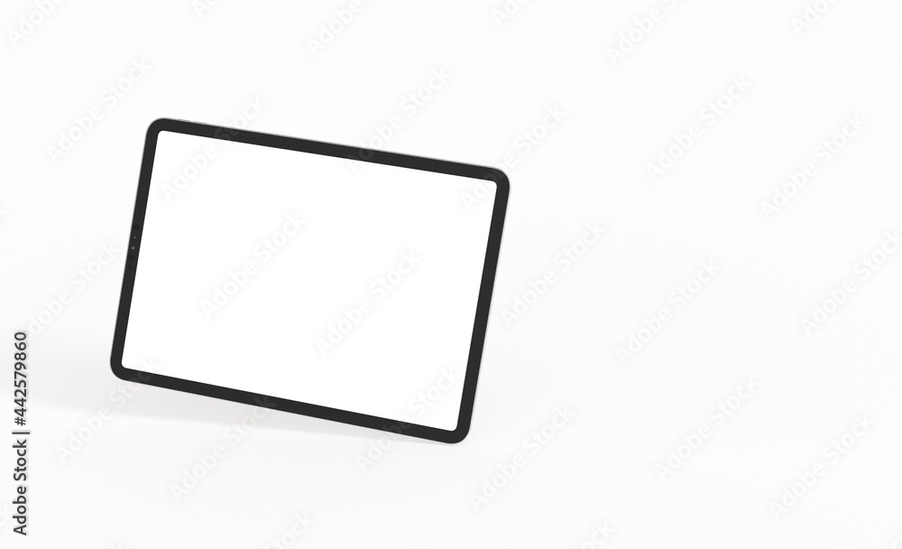 3D tablet with empty screen isolated digital white 3D tablet with empty screen isolated digital white