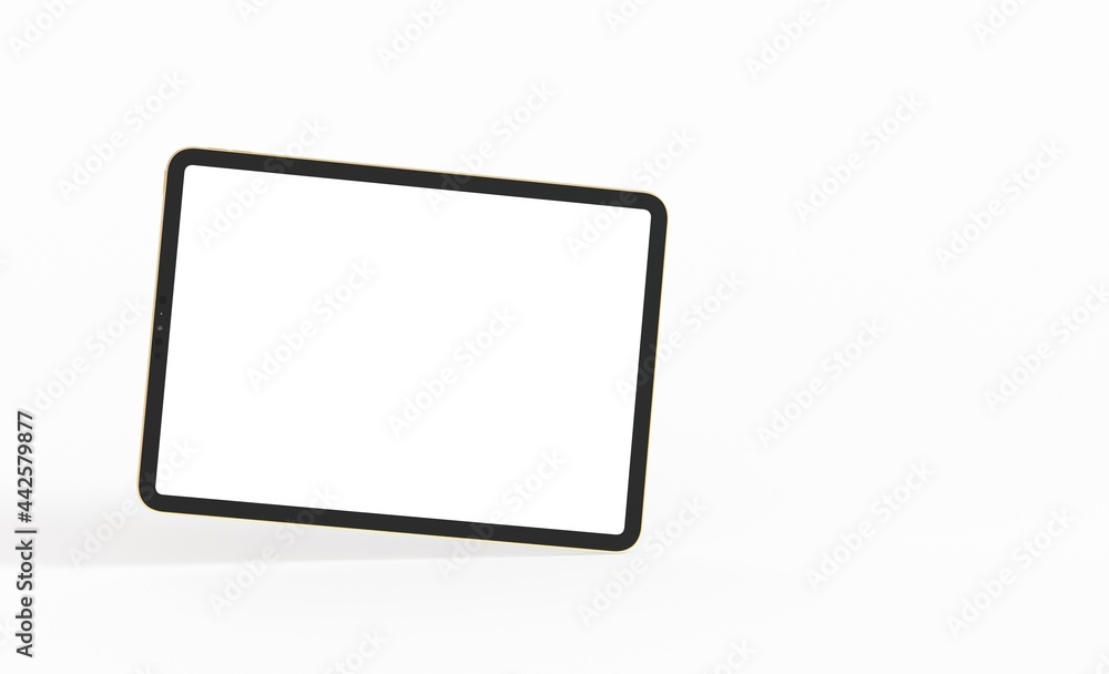 3D tablet with empty screen isolated digital white 3D tablet with empty screen isolated digital white