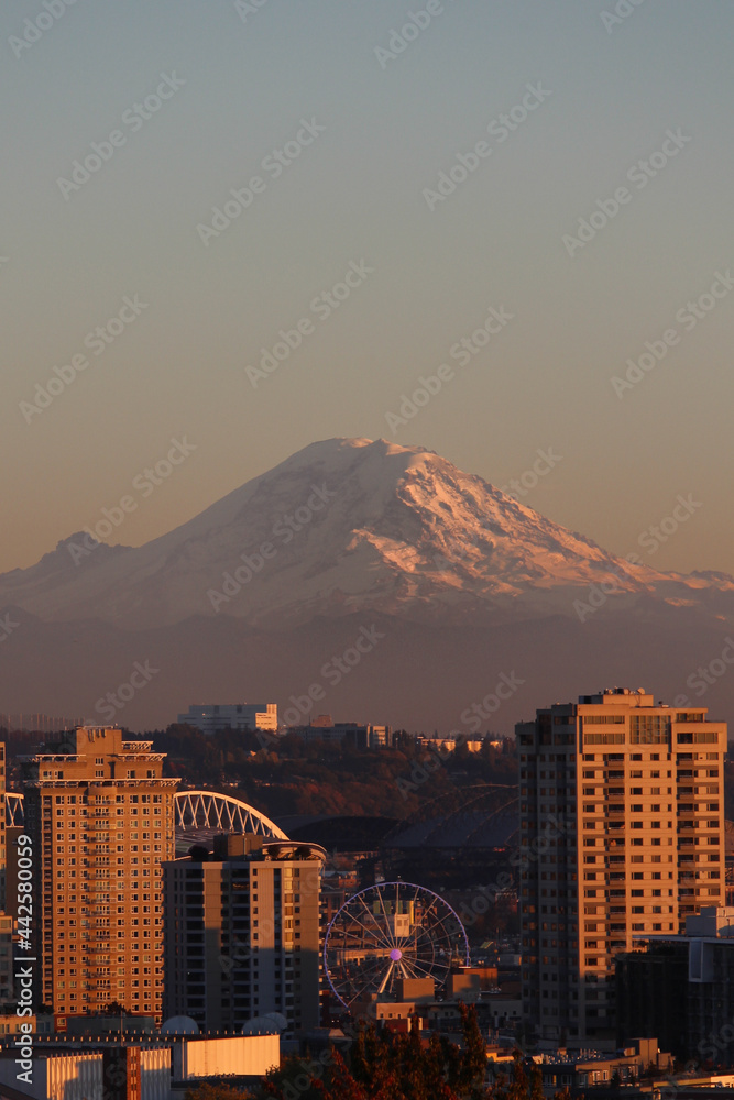 Naklejka premium Mount Rainier in Seattle