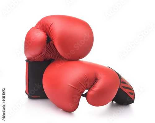 Pair of red boxing gloves © Coprid