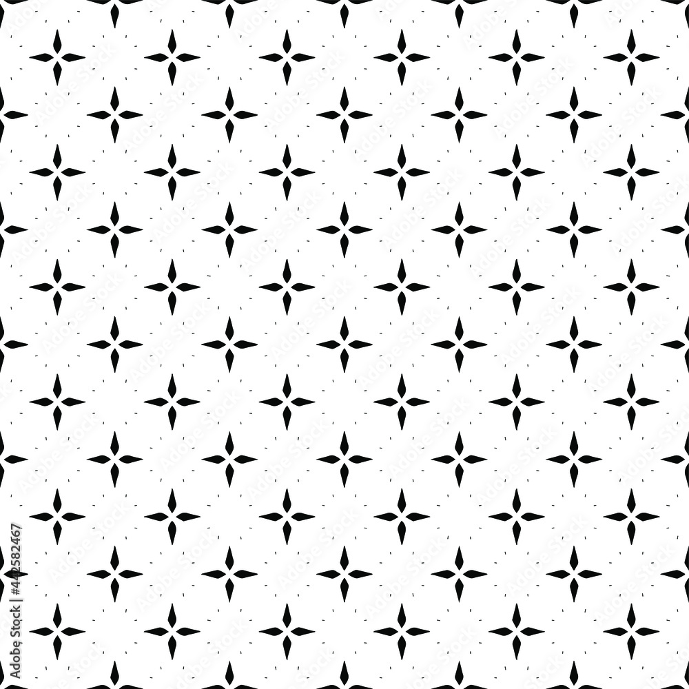 Naklejka premium Black and white surface pattern texture. Bw ornamental graphic design. Mosaic ornaments. Pattern template. Vector illustration.