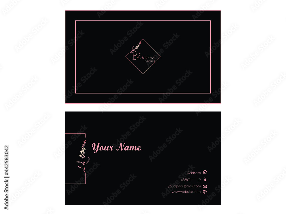 Luxury Elegant Buisness card desin floral geomatric shaped