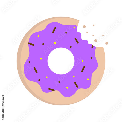 Donut on a white background. Vector illustration