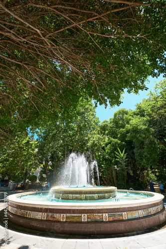 MARBELLA, Spain - June 29, 2021: Alameda Fountain, beautiful architecture in the historic part of the city