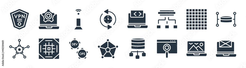 technology filled icons. glyph vector icons such as email marketing, search engine marketing, social graph, frameworks, grid system, reach, opening tag and closing tags, website optimization sign technology filled icons. glyph vector icons such as email marketing, search engine marketing, social graph, frameworks, grid system, reach, opening tag and closing tags, website optimization sign