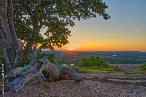 Fototapeta Naklejka Na Ścianę i Meble -  Sunset from Enchanted Rock, Texas