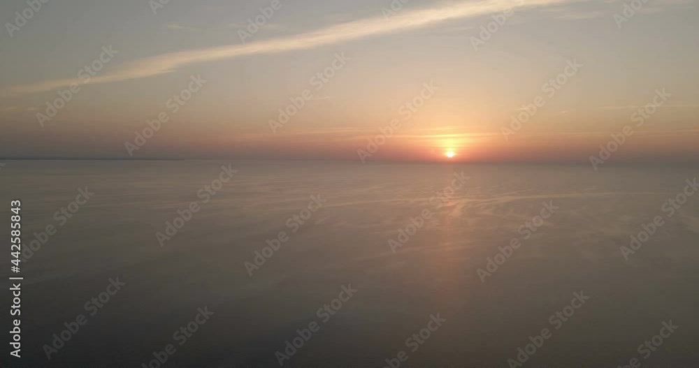 Sunset at sea from height Sunset at sea from height