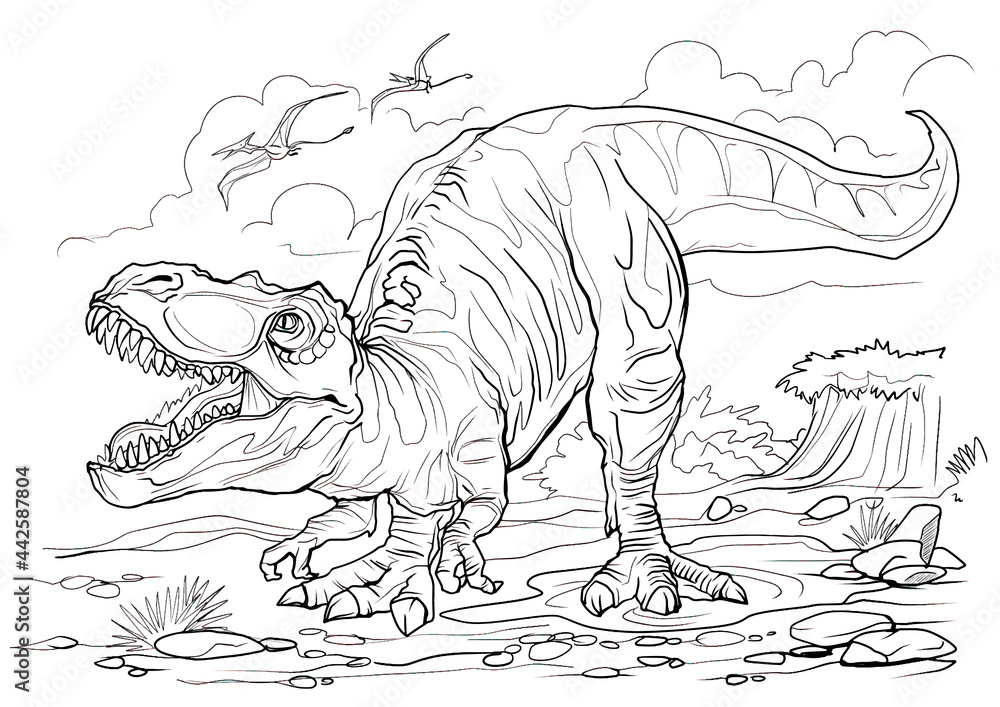 Tyrannosaurus Dinosaur Coloring Pages - Free Printable Coloring Pages