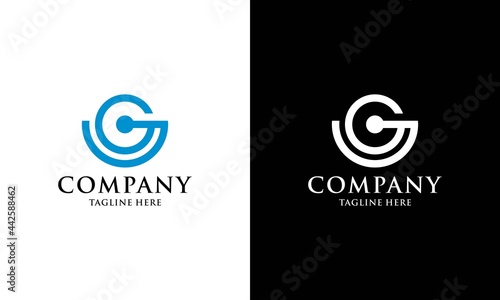 Letter G, digital, circle and technology logo design inspiration template