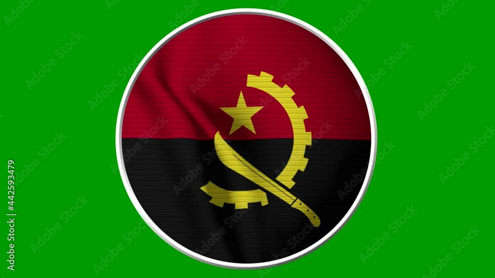 Angola Circular Flag Loop - Realistic 4K flag waving in the wind. Seamless loop with highly detailed fabric texture. Loop ready in 4k resolution Angola Circular Flag Loop - Realistic 4K flag waving in the wind. Seamless loop with highly detailed fabric texture. Loop ready in 4k resolution