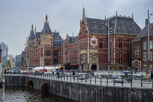 26 June 2021, Amsterdam, The Netherlands, Construction site in the city central area near the Central Station