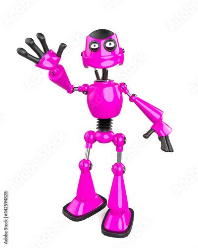 nice robot saying hello