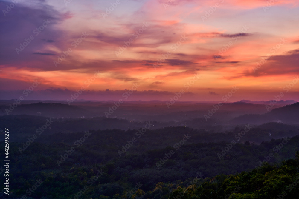 sunset in the mountains