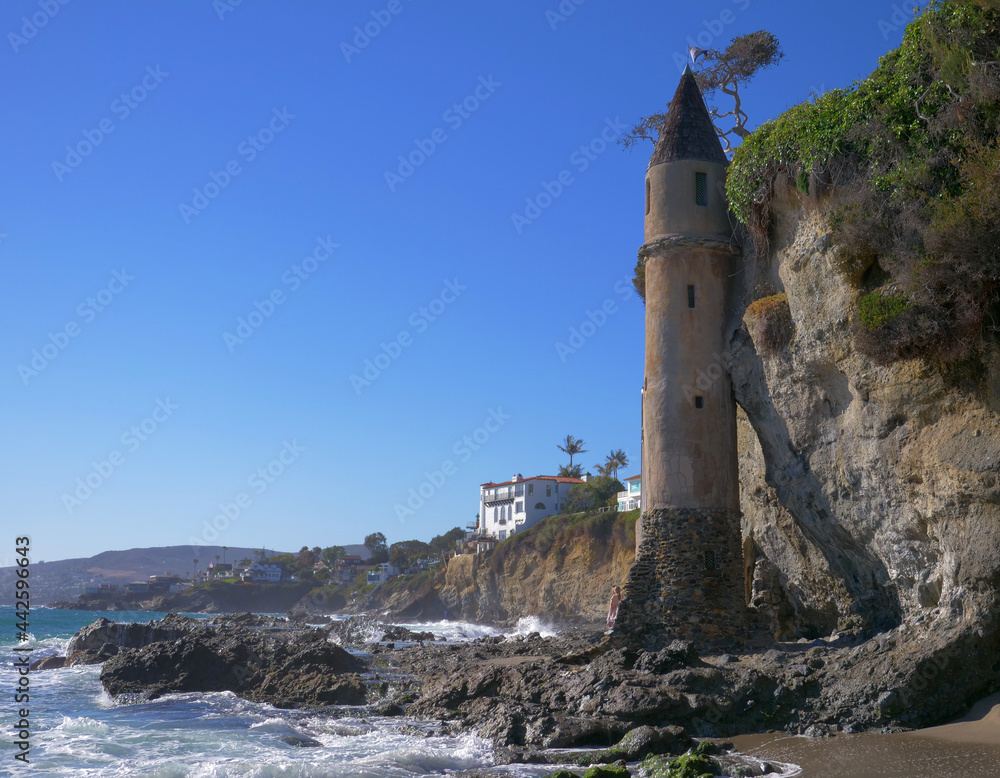 Ancient Lighthouse Tower on the Beach