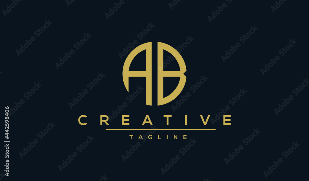 AB monogram, AB initial wedding, AB badge, AB company logo, AB icon business, corporate sign in gold color. AB monogram, AB initial wedding, AB badge, AB company logo, AB icon business, corporate sign in gold color.