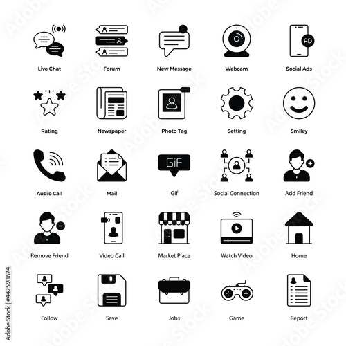 social media icons. social icons. icons set.