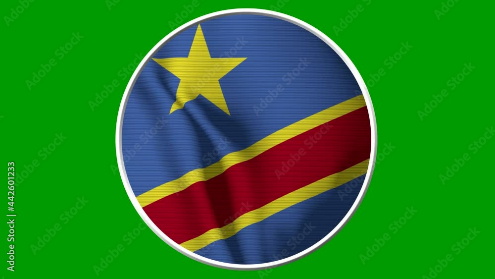 Democratic Republic of Congo Circular Flag Loop - Realistic 4K flag waving in the wind. Seamless loop with highly detailed fabric texture. Loop ready in 4k resolution Democratic Republic of Congo Circular Flag Loop - Realistic 4K flag waving in the wind. Seamless loop with highly detailed fabric texture. Loop ready in 4k resolution