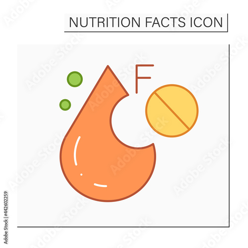 Monounsaturated fat line icon. Oleic acid. Fatty acid.Macronutrients. Nutrition facts. Healthy, balanced nutrition concept. Diet. Isolated vector illustration