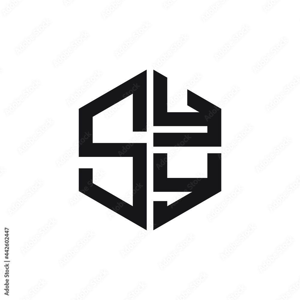 SYY logo SYY icon SYY vector SYY monogram SYY letter SYY minimalist SYY triangle SYY hexagon Circle Unique modern flat abstract logo design 