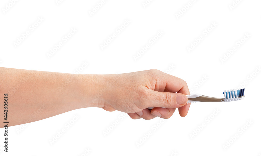 toothbrush in hand path isolated on white toothbrush in hand path isolated on white