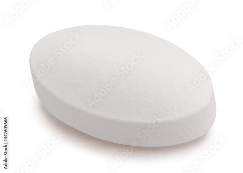 vitamin pills path isolated on white