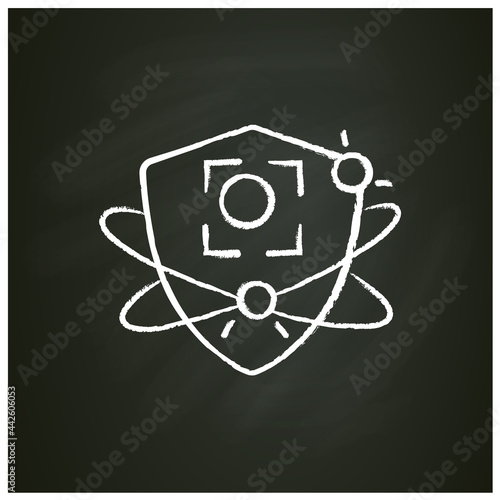 Pathogen substances fight chalk icon. Immunity strengthening concept. Immunology. Body defence system. Health care, disease prevention. Isolated vector illustration on chalkboard