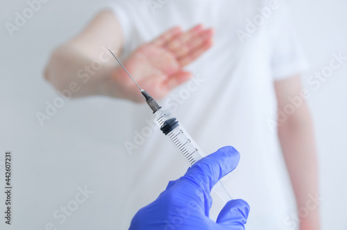 Billede på lærred Vaccination refusal concept