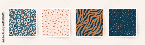 Photography Set of animal monochrome seamless patterns