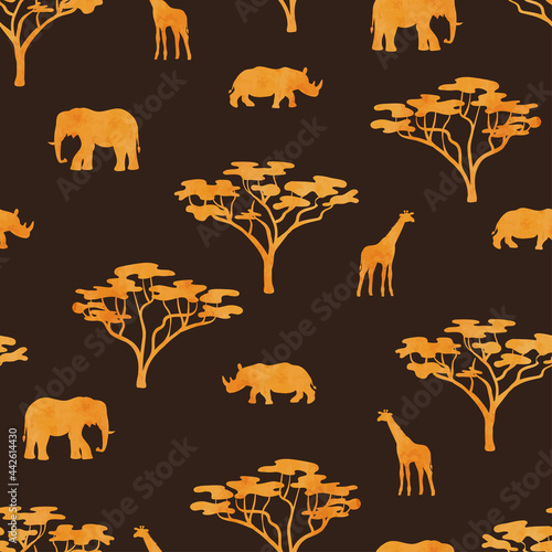 Seamless African safari pat...